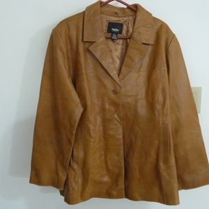 Mossimo Tan Leather Blazer Jacket Size 22W